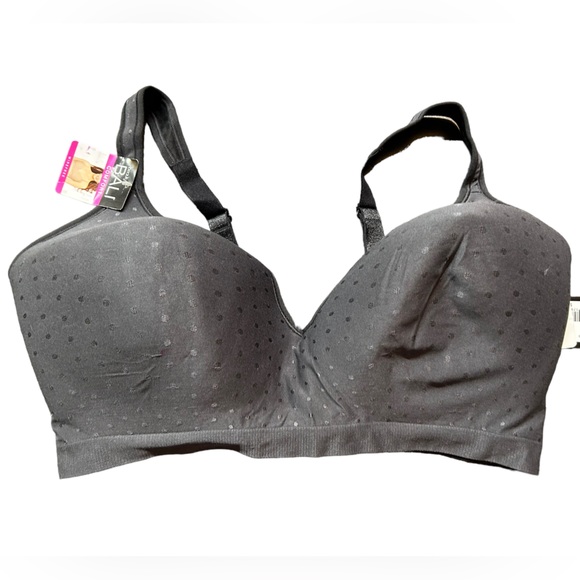 BALI ALL AROUND COMFORT WIREFREE 42DD Black with small black polka dots NWT - Picture 1 of 5